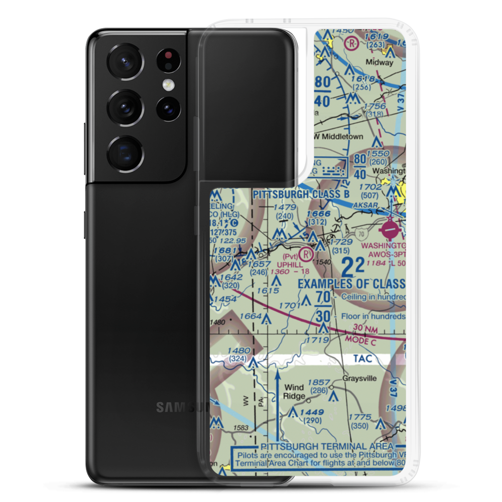 Uphill Airport (PS67) VFR Sectional Samsung Case Samsung Galaxy S21 Ultra model shown