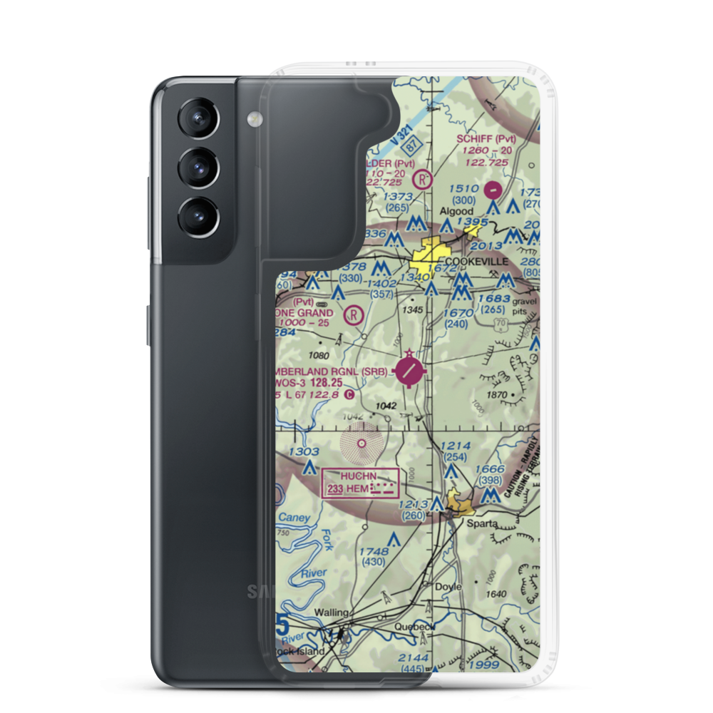 Upper Cumberland Regional Airport (SRB) VFR Sectional Samsung Case Samsung Galaxy S21 model shown