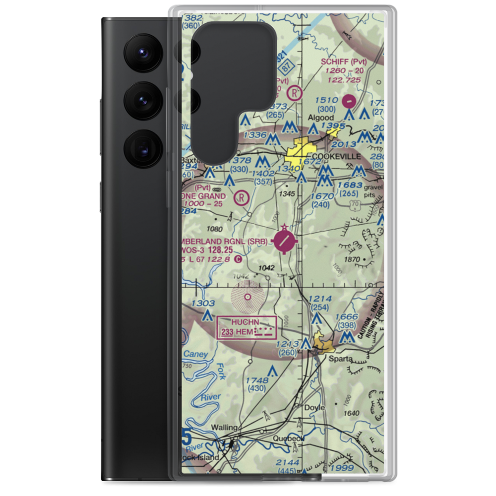 Upper Cumberland Regional Airport (SRB) VFR Sectional Samsung Case Samsung Galaxy S22 Ultra model shown