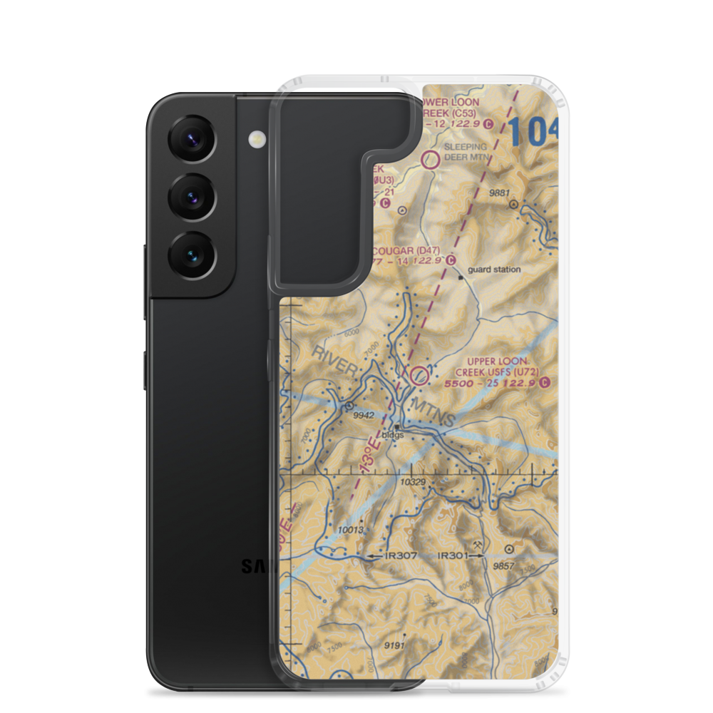 Upper Loon Creek US Forest Service Airport (U72) VFR Sectional Samsung Case Samsung Galaxy S22 model shown