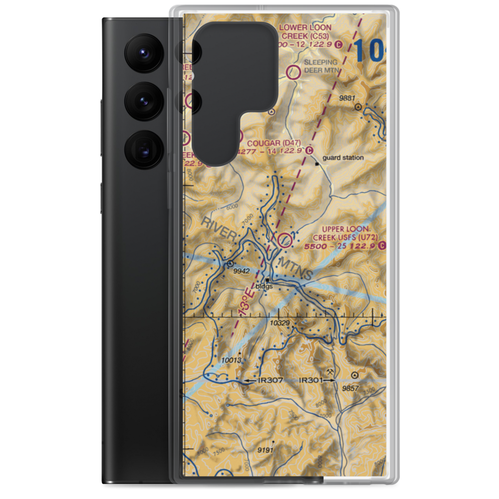 Upper Loon Creek US Forest Service Airport (U72) VFR Sectional Samsung Case Samsung Galaxy S22 Ultra model shown
