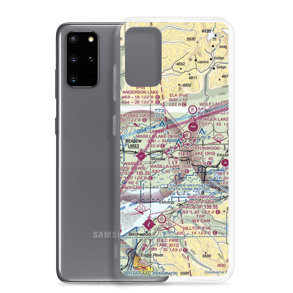 Upper Wasilla Lake Seaplane Base (3K9) VFR Sectional Samsung Case Samsung Galaxy S20 Plus model shown