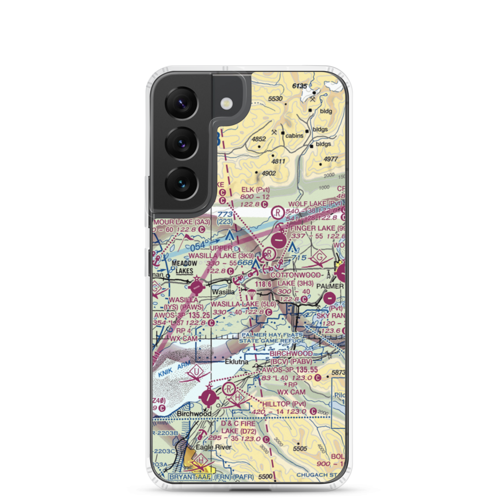 Upper Wasilla Lake Seaplane Base (3K9) VFR Sectional Samsung Case Samsung Galaxy S22 model shown