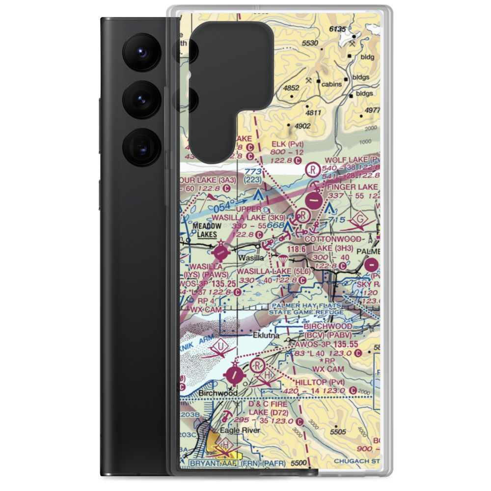 Upper Wasilla Lake Seaplane Base (3K9) VFR Sectional Samsung Case Samsung Galaxy S22 Ultra model shown