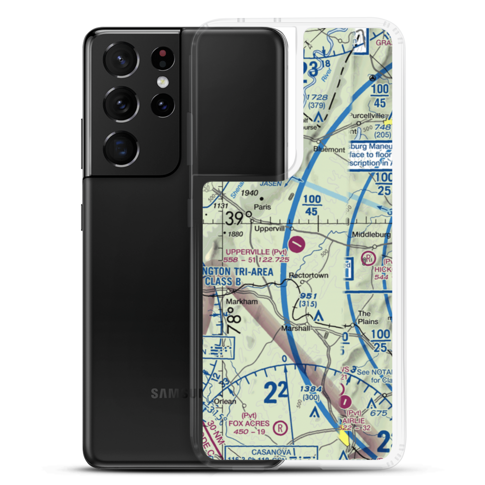 Upperville Airport (2VG2) VFR Sectional Samsung Case Samsung Galaxy S21 Ultra model shown
