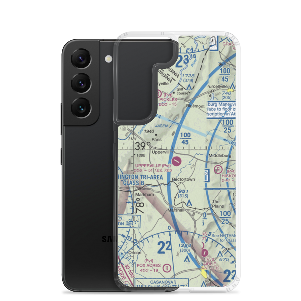 Upperville Airport (2VG2) VFR Sectional Samsung Case Samsung Galaxy S22 model shown