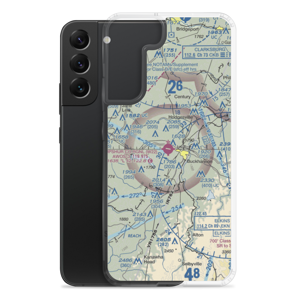 Upshur County Regional Airport (W22) VFR Sectional Samsung Case Samsung Galaxy S22 Plus model shown
