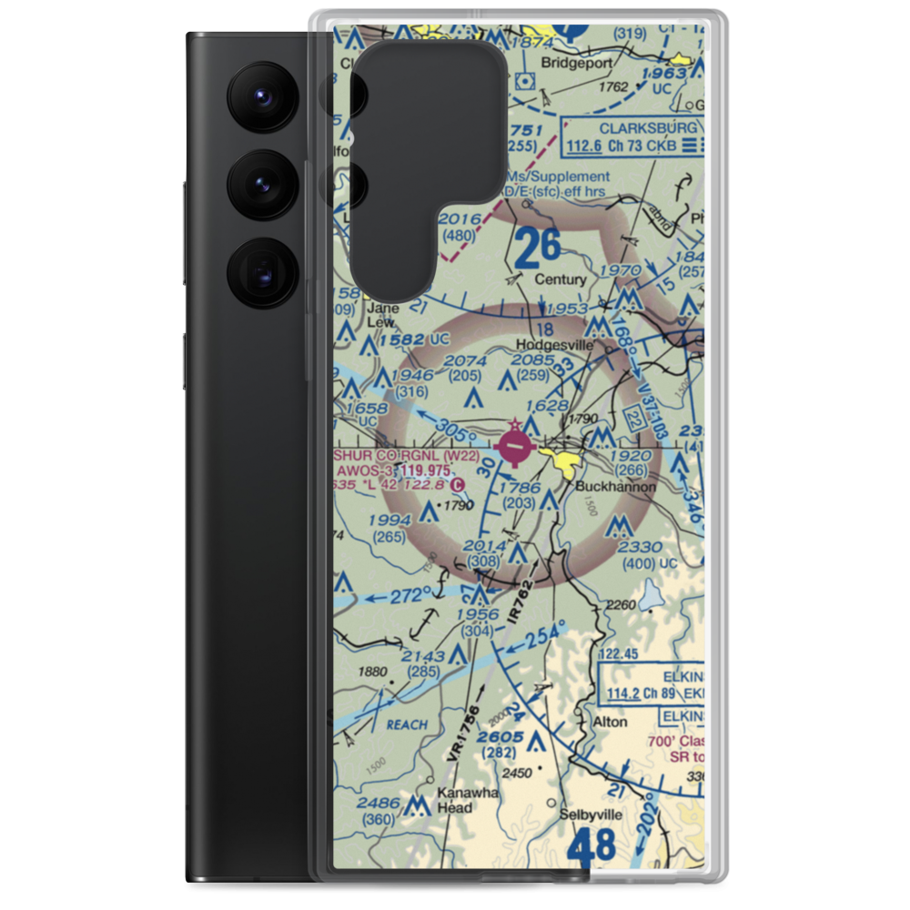 Upshur County Regional Airport (W22) VFR Sectional Samsung Case Samsung Galaxy S22 Ultra model shown