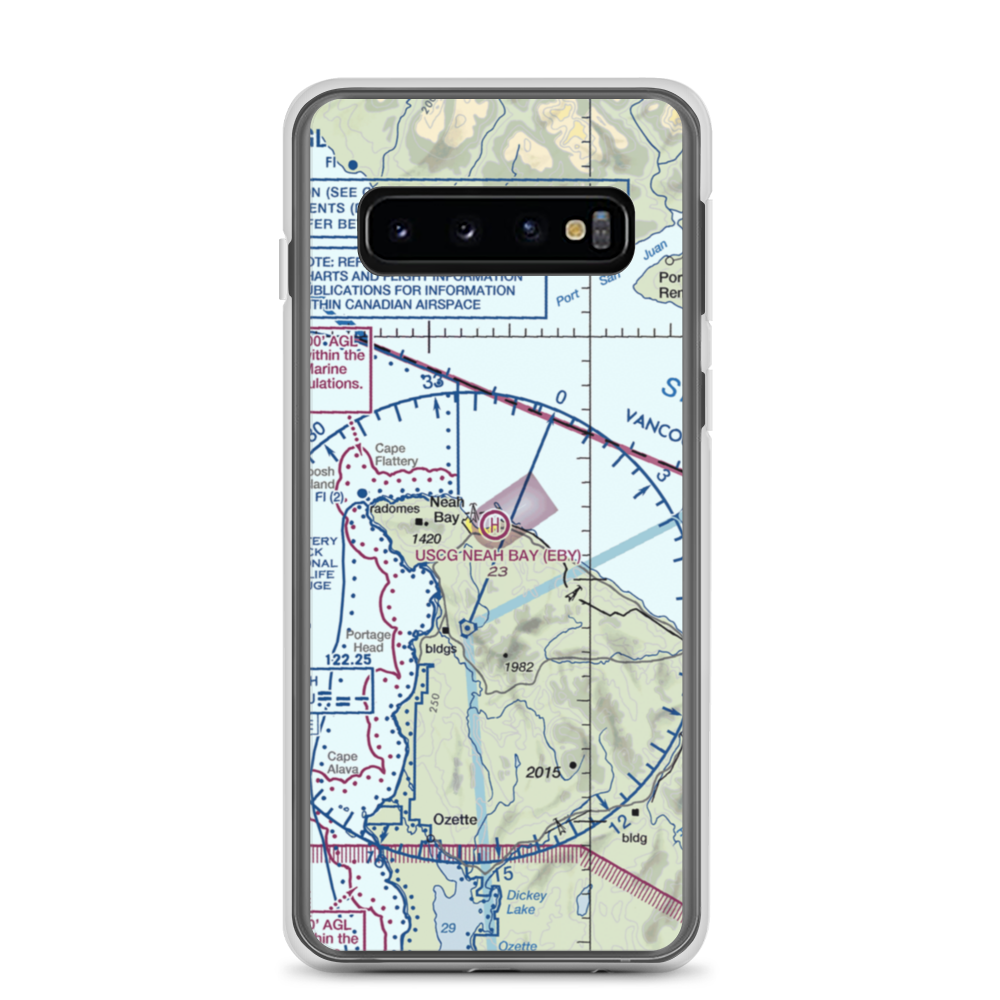 US Coast Guard Station Neah Bay Heliport (EBY) VFR Sectional Samsung Case Samsung Galaxy S10 model shown