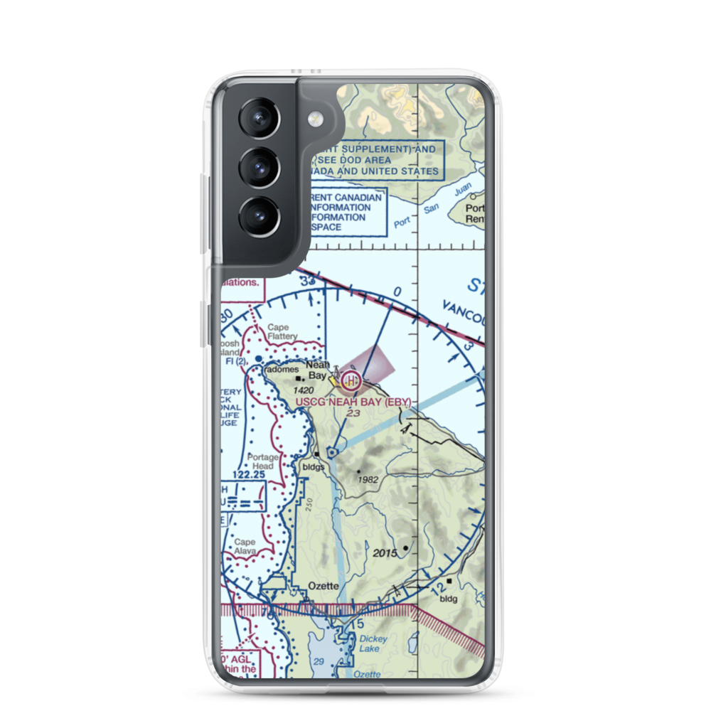 US Coast Guard Station Neah Bay Heliport (EBY) VFR Sectional Samsung Case Samsung Galaxy S21 model shown