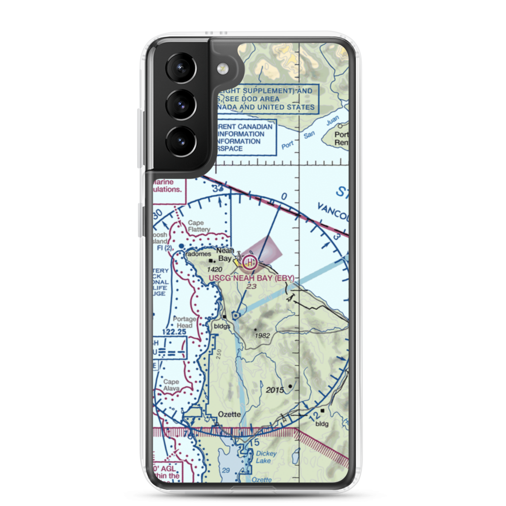 US Coast Guard Station Neah Bay Heliport (EBY) VFR Sectional Samsung Case Samsung Galaxy S21 Plus model shown