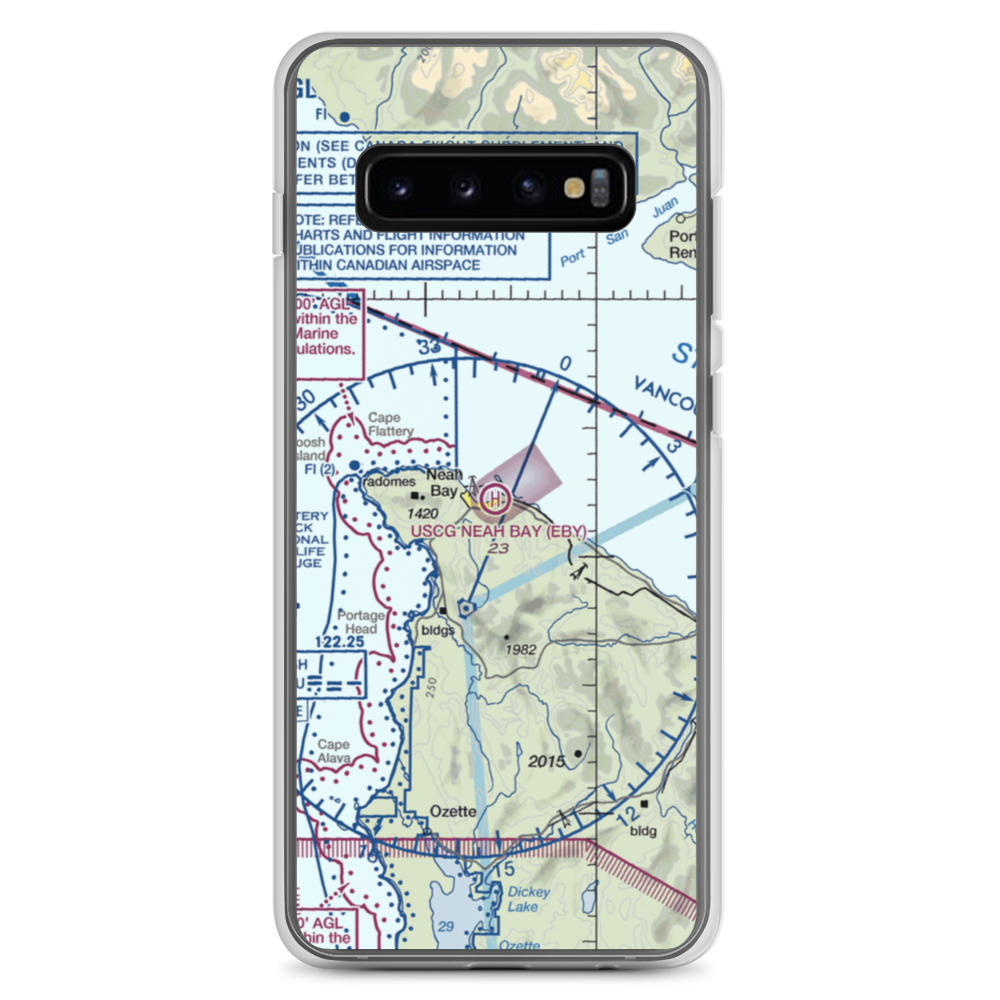 US Coast Guard Station Neah Bay Heliport (EBY) VFR Sectional Samsung Case Samsung Galaxy S10+ model shown