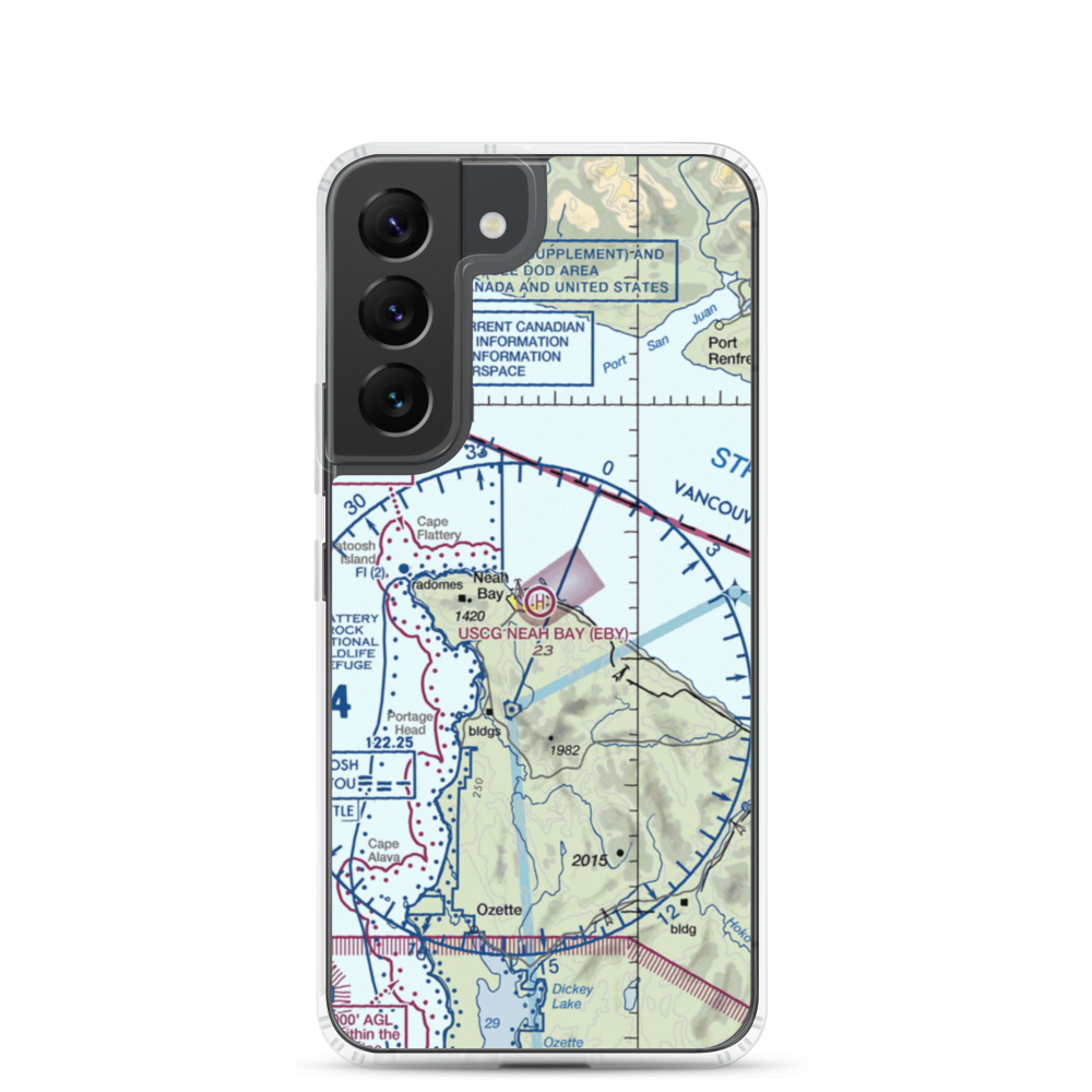 US Coast Guard Station Neah Bay Heliport (EBY) VFR Sectional Samsung Case Samsung Galaxy S22 model shown