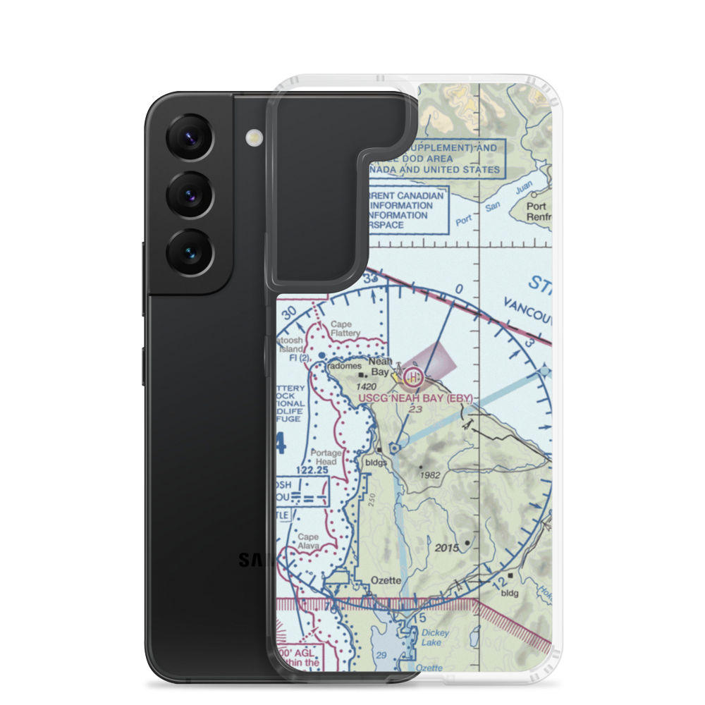 US Coast Guard Station Neah Bay Heliport (EBY) VFR Sectional Samsung Case Samsung Galaxy S22 model shown