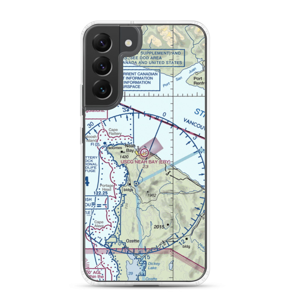US Coast Guard Station Neah Bay Heliport (EBY) VFR Sectional Samsung Case Samsung Galaxy S22 Plus model shown