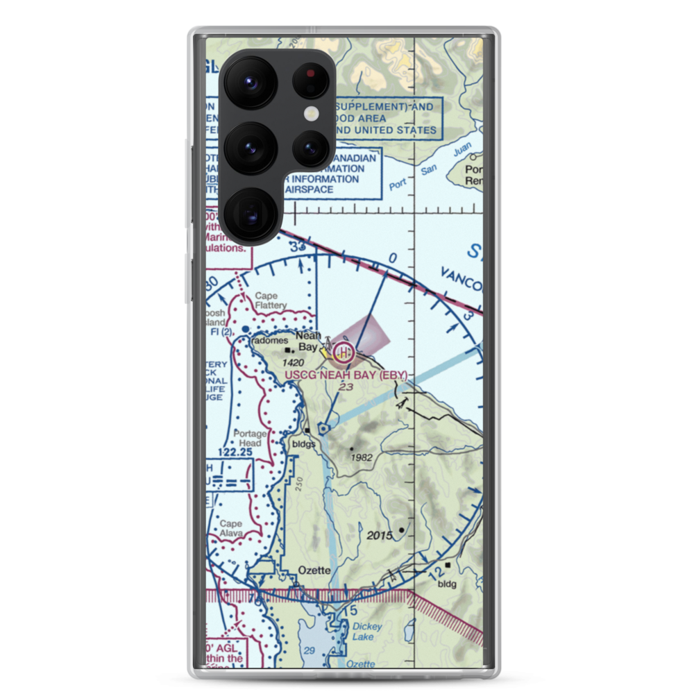 US Coast Guard Station Neah Bay Heliport (EBY) VFR Sectional Samsung Case Samsung Galaxy S22 Ultra model shown