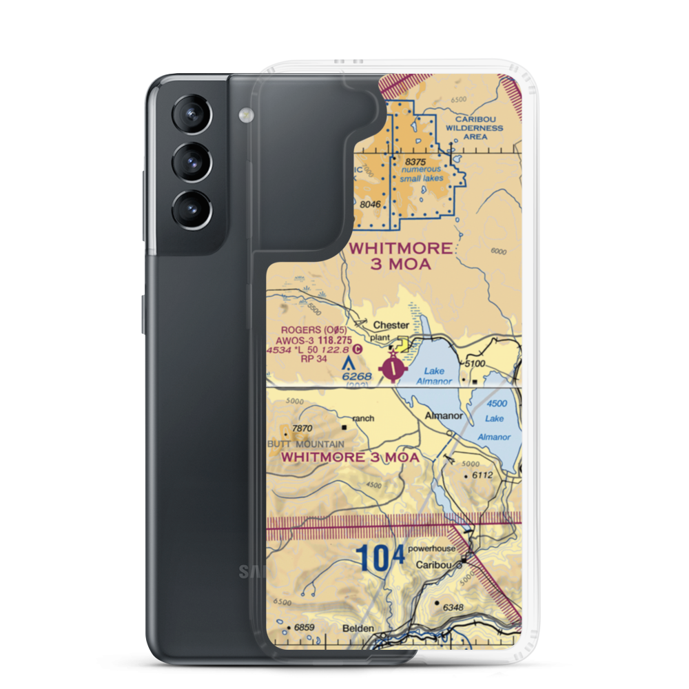 US Forest Service Chester Heliport (5Q2) VFR Sectional Samsung Case Samsung Galaxy S21 model shown