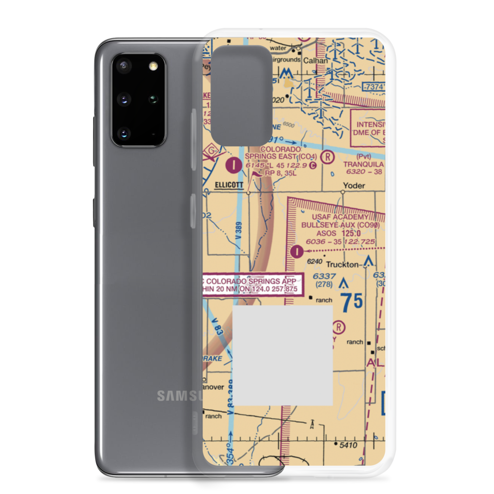 Usaf Academy Bullseye Aux Airstrip (CO90) VFR Sectional Samsung Case Samsung Galaxy S20 Plus model shown