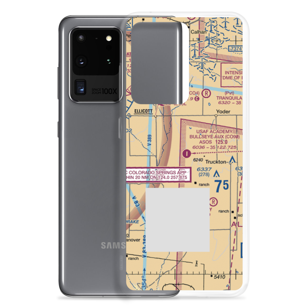 Usaf Academy Bullseye Aux Airstrip (CO90) VFR Sectional Samsung Case Samsung Galaxy S20 Ultra model shown