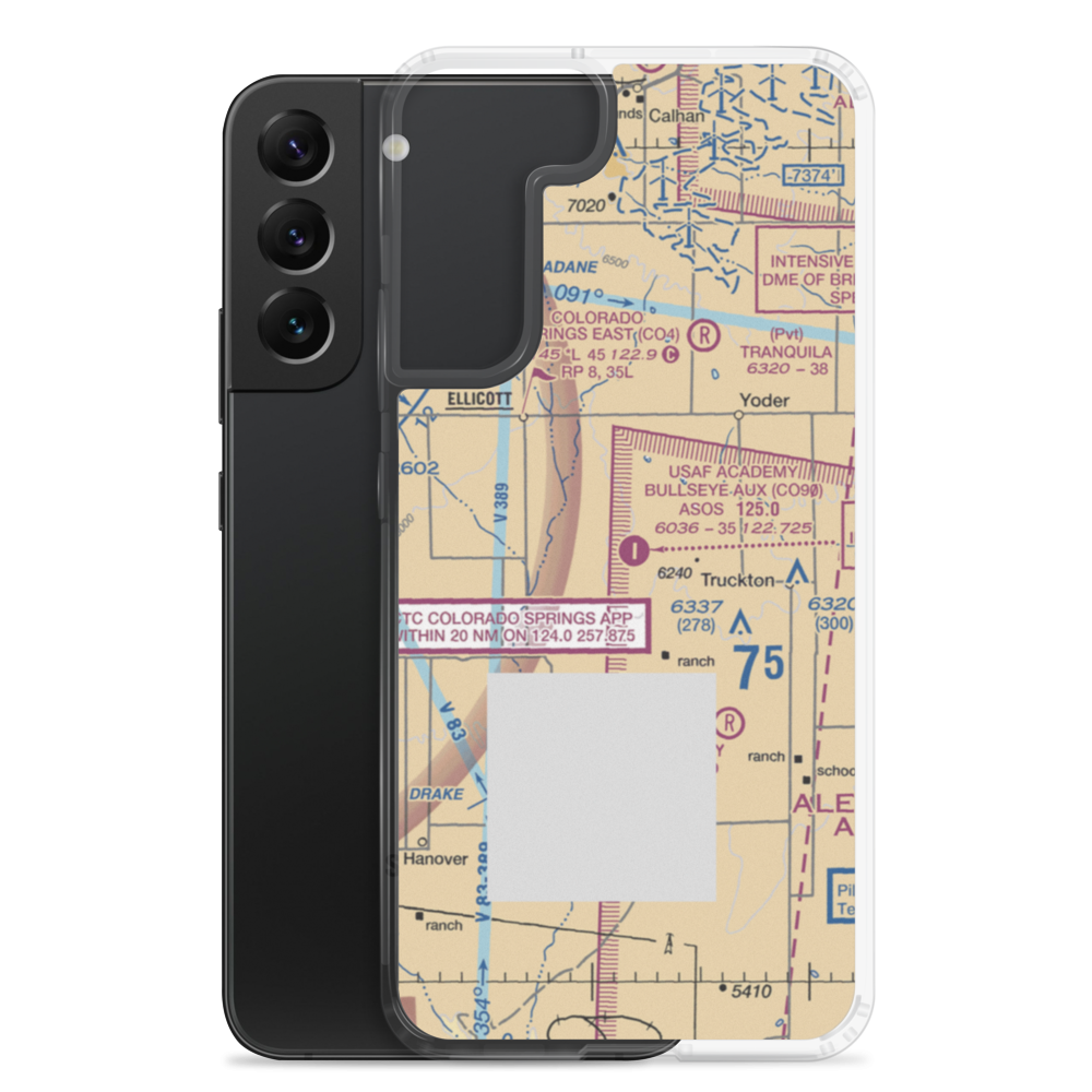Usaf Academy Bullseye Aux Airstrip (CO90) VFR Sectional Samsung Case Samsung Galaxy S22 Plus model shown