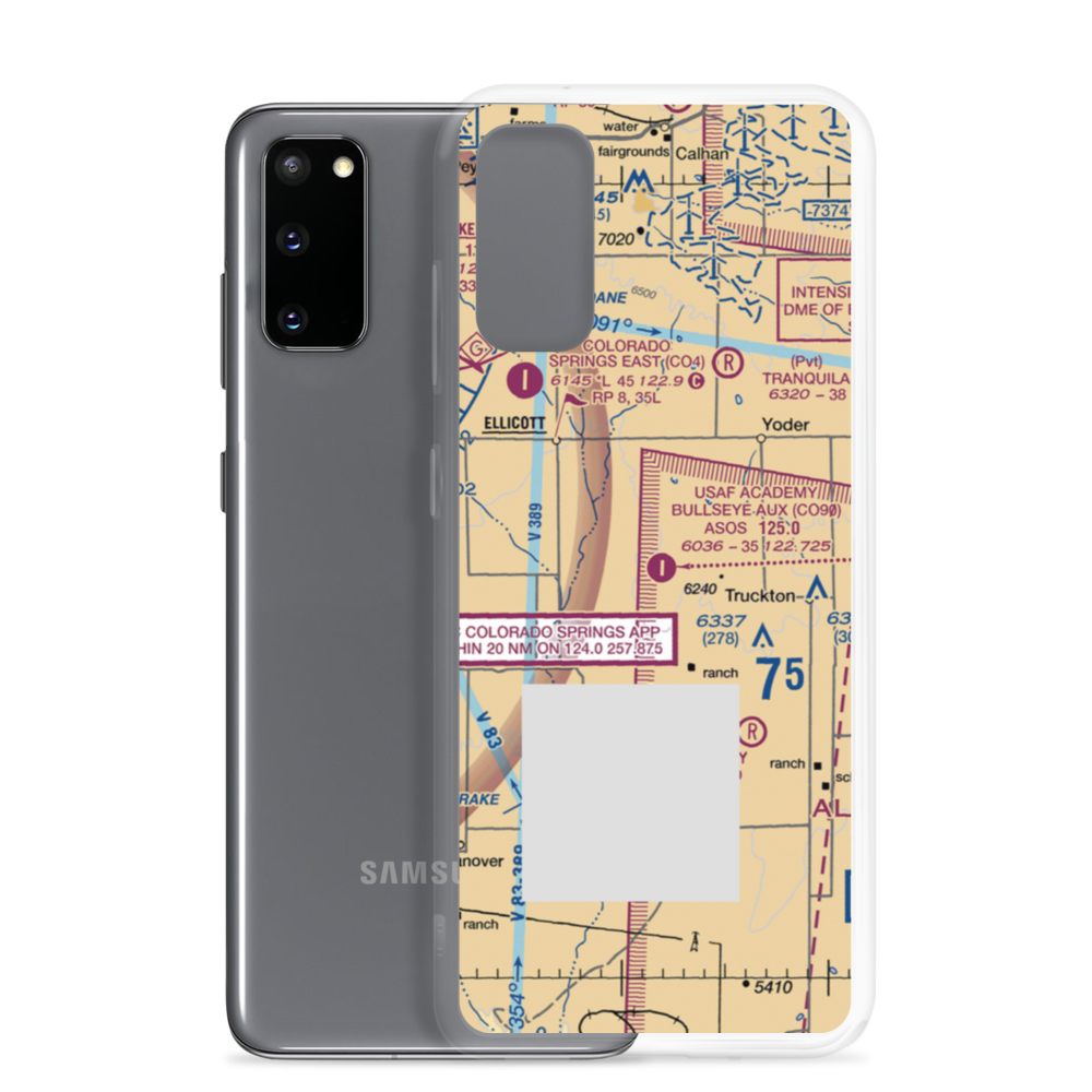 Usaf Academy Bullseye Aux Airstrip (CO90) VFR Sectional Samsung Case Samsung Galaxy S20 model shown