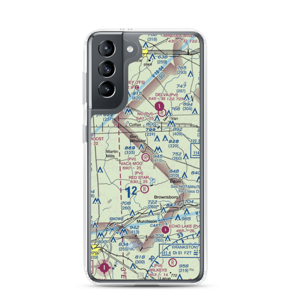 Vaca Moo Airport (TA37) VFR Sectional Samsung Case Samsung Galaxy S21 model shown