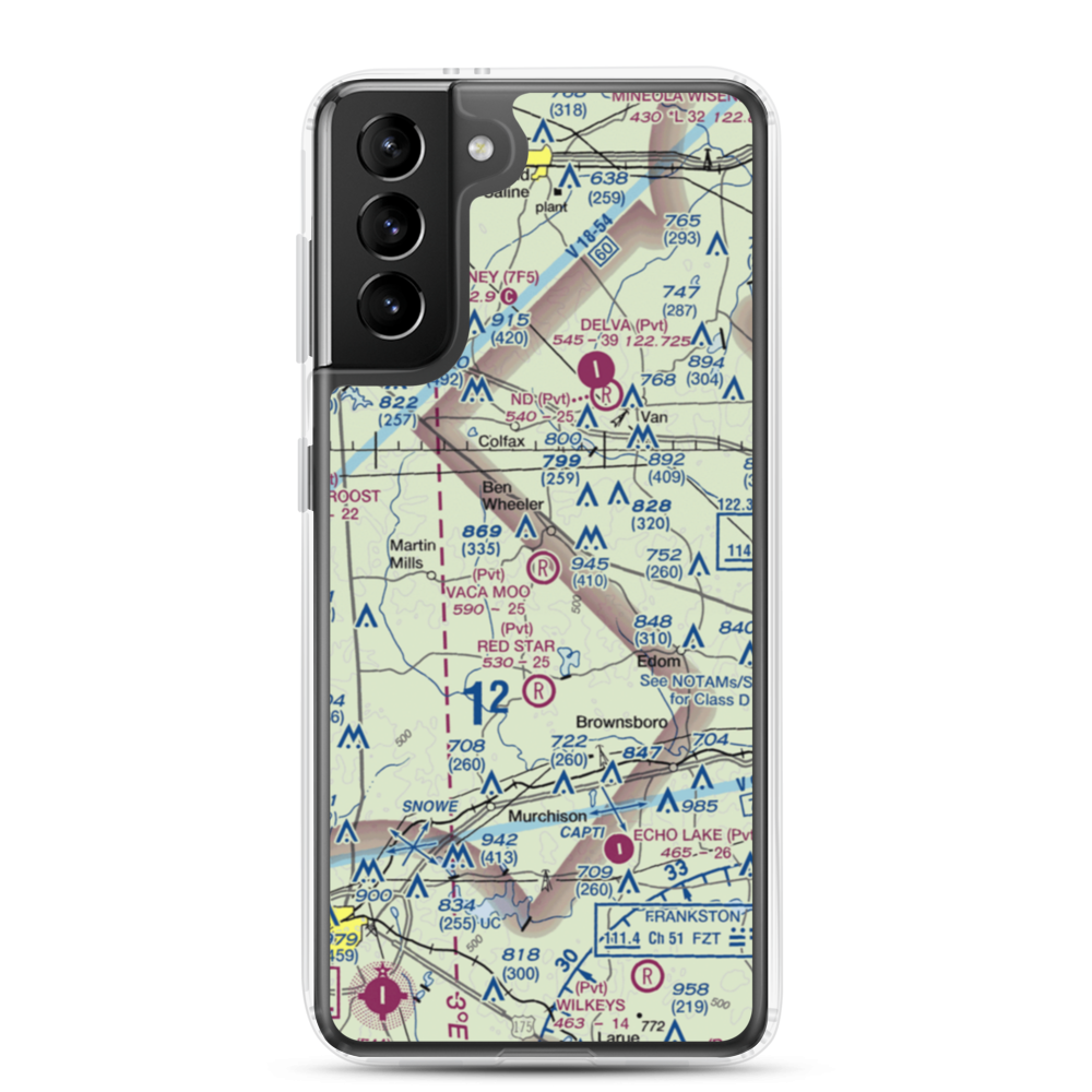 Vaca Moo Airport (TA37) VFR Sectional Samsung Case Samsung Galaxy S21 Plus model shown