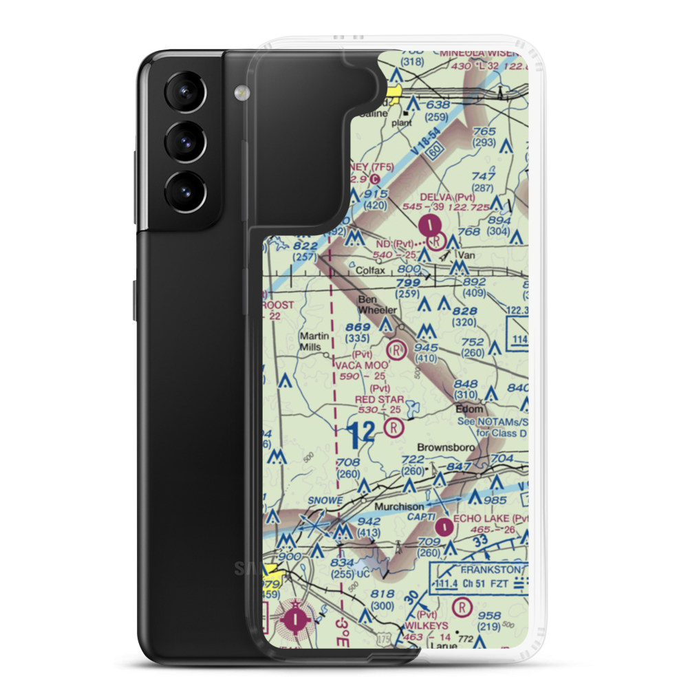 Vaca Moo Airport (TA37) VFR Sectional Samsung Case Samsung Galaxy S21 Plus model shown