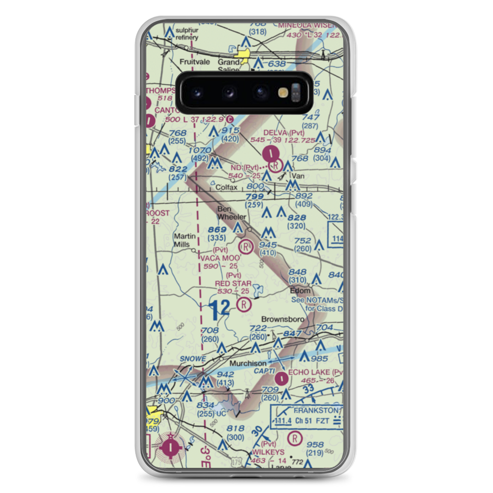 Vaca Moo Airport (TA37) VFR Sectional Samsung Case Samsung Galaxy S10+ model shown