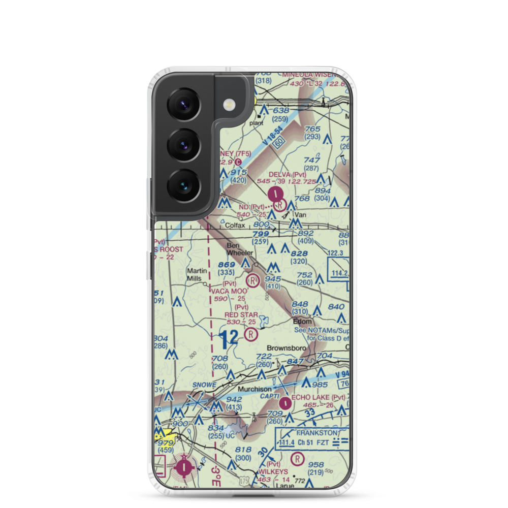 Vaca Moo Airport (TA37) VFR Sectional Samsung Case Samsung Galaxy S22 model shown