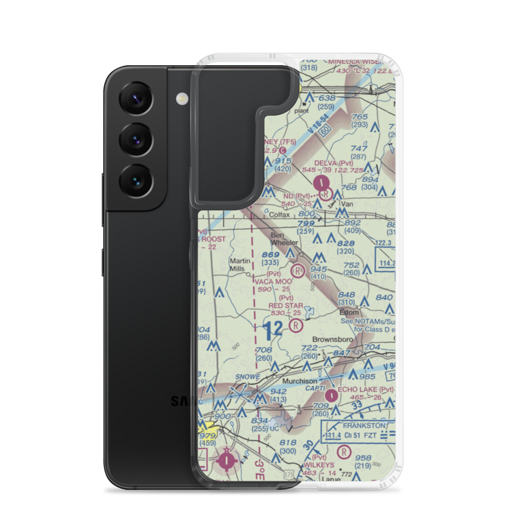 Vaca Moo Airport (TA37) VFR Sectional Samsung Case Samsung Galaxy S22 model shown