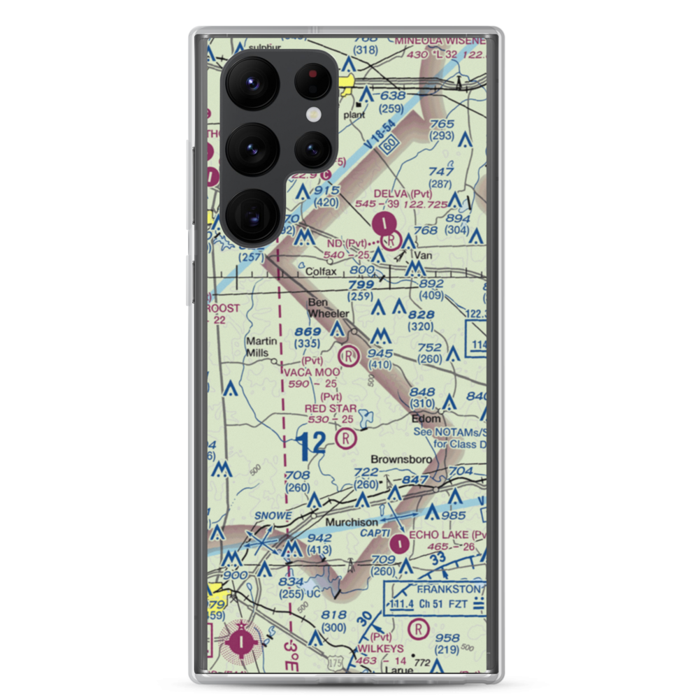 Vaca Moo Airport (TA37) VFR Sectional Samsung Case Samsung Galaxy S22 Ultra model shown