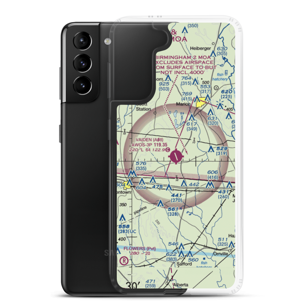 Vaiden Field (A08) VFR Sectional Samsung Case Samsung Galaxy S21 Plus model shown