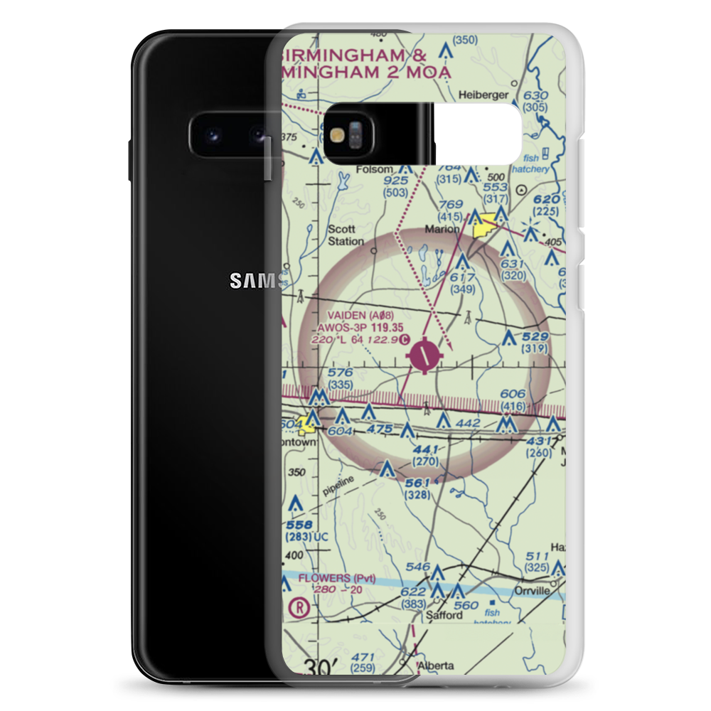 Vaiden Field (A08) VFR Sectional Samsung Case Samsung Galaxy S10+ model shown