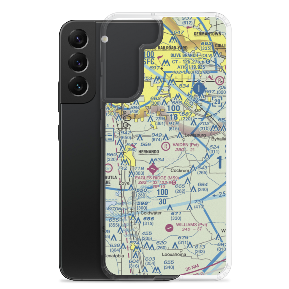 Vaiden Landing Airport (MS64) VFR Sectional Samsung Case Samsung Galaxy S22 Plus model shown