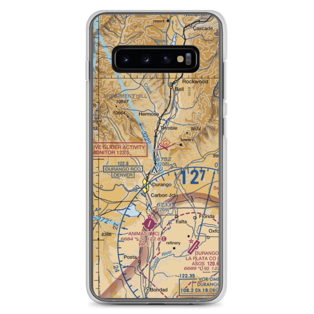 Val Air Airport (CD82) VFR Sectional Samsung Case Samsung Galaxy S10+ model shown