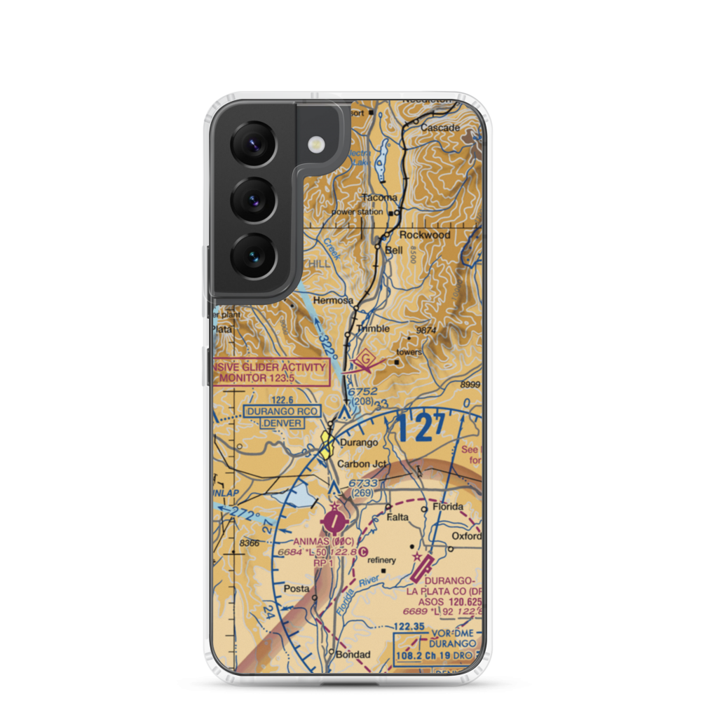 Val Air Airport (CD82) VFR Sectional Samsung Case Samsung Galaxy S22 model shown