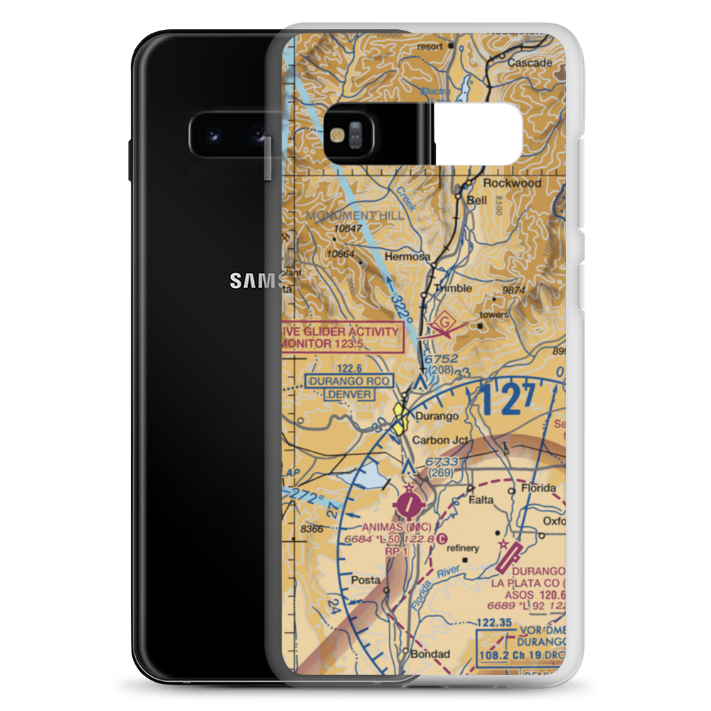 Val Air Airport (CD82) VFR Sectional Samsung Case Samsung Galaxy S10+ model shown