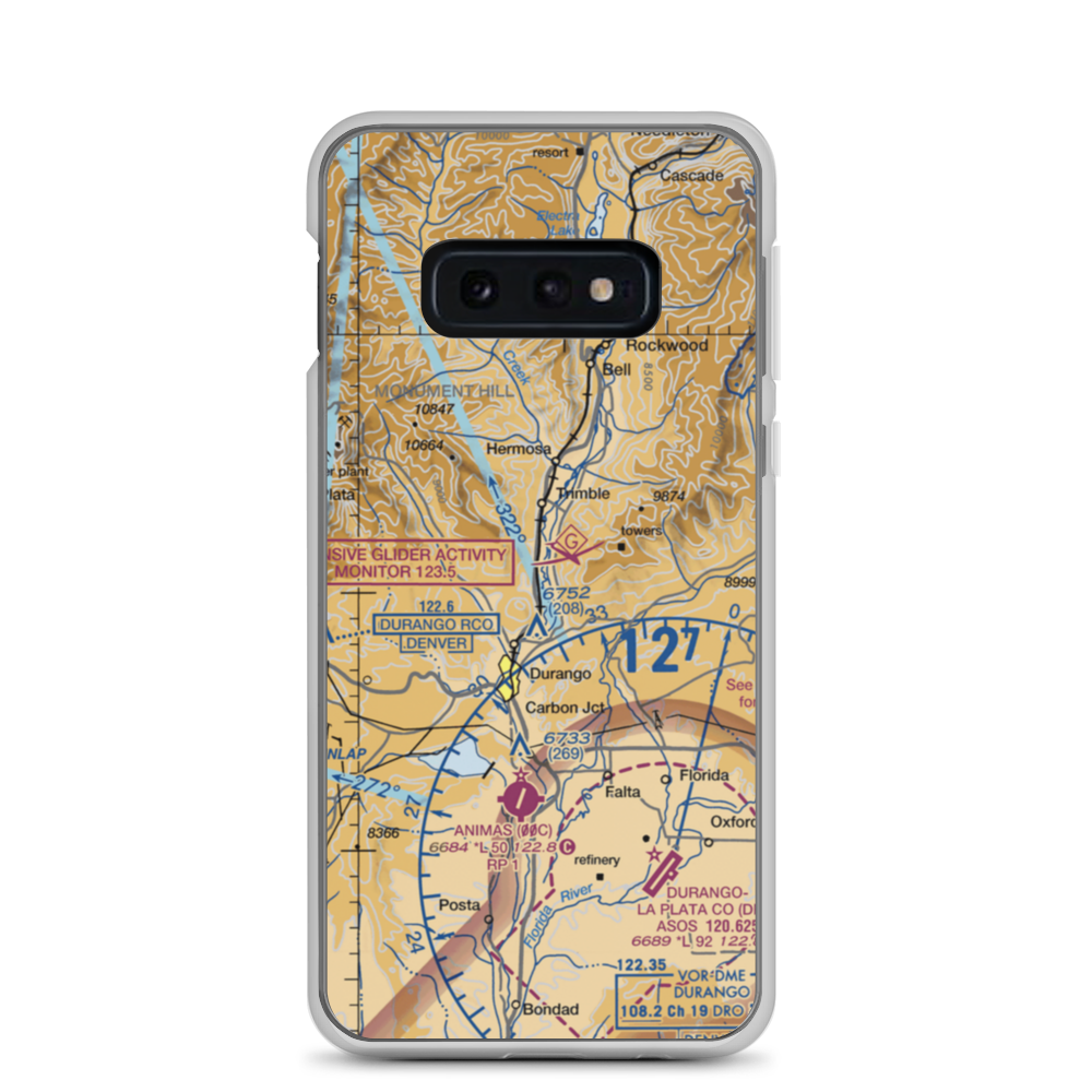 Val Air Airport (CD82) VFR Sectional Samsung Case Samsung Galaxy S10e model shown