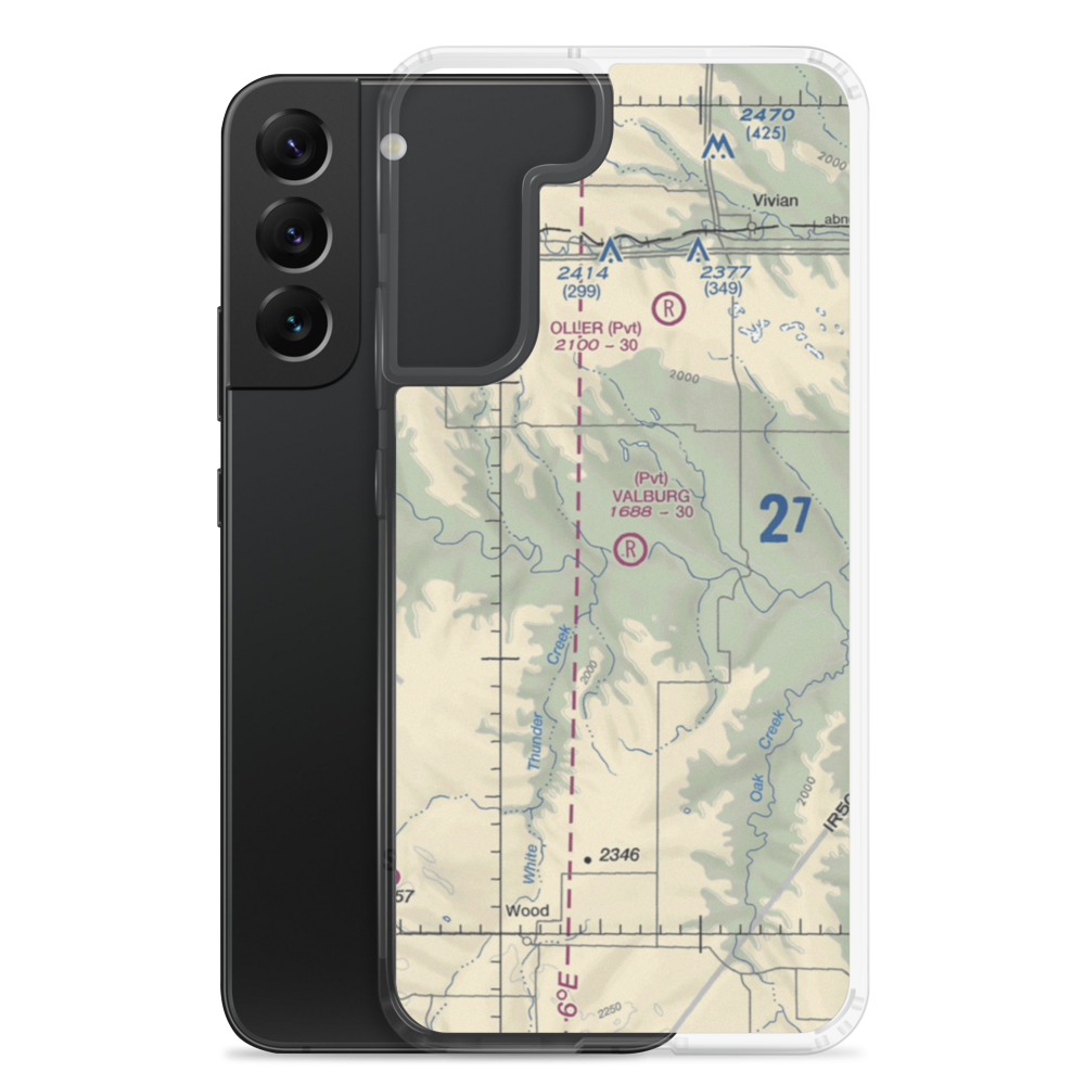 Valburg Ranch Airport (SD14) VFR Sectional Samsung Case Samsung Galaxy S22 Plus model shown