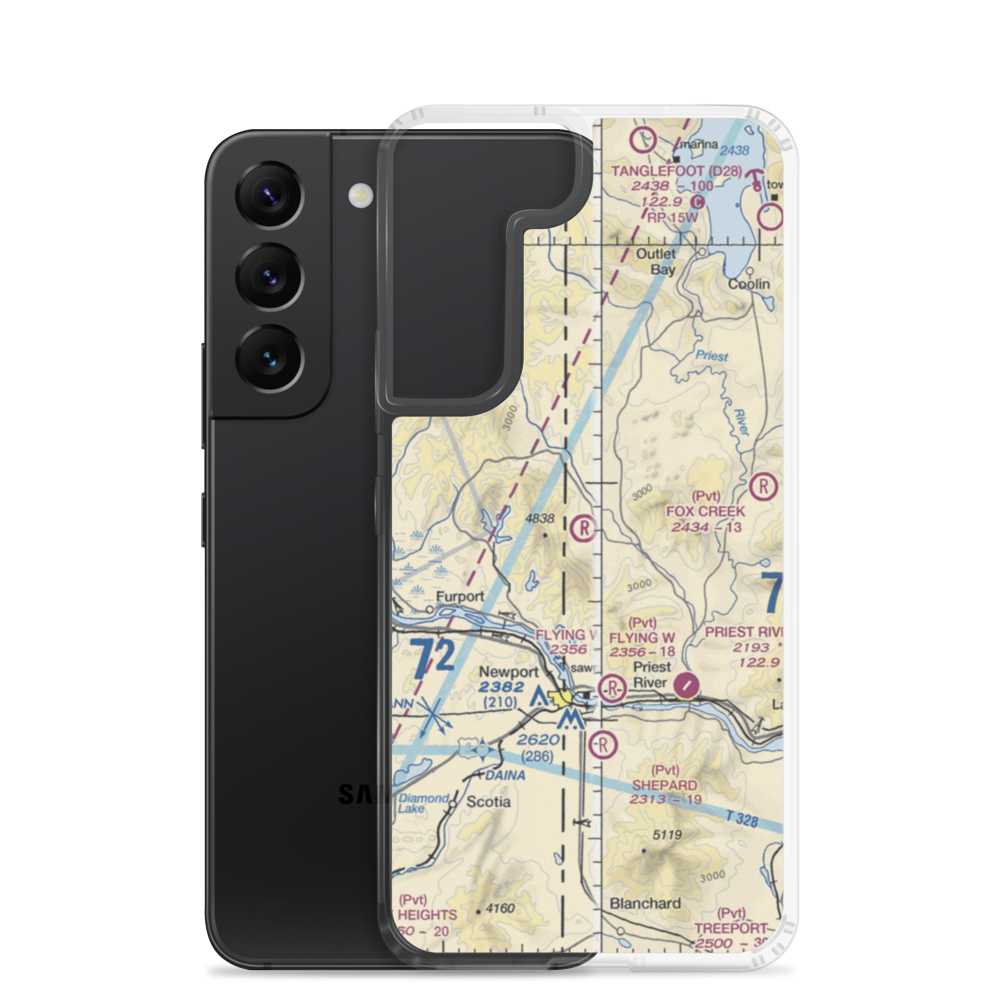 Valenov Ranch Airport (ID61) VFR Sectional Samsung Case Samsung Galaxy S22 model shown