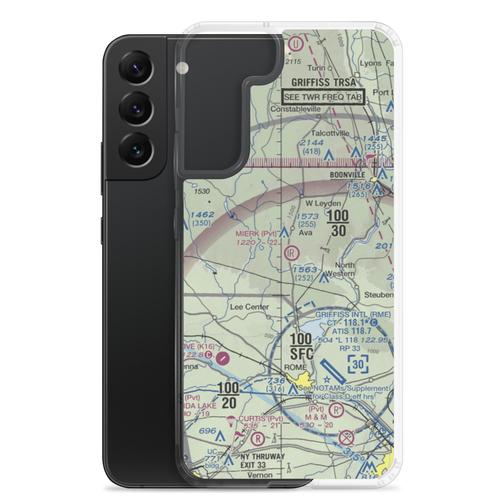 Valenty Mierek Airport (NY59) VFR Sectional Samsung Case Samsung Galaxy S22 Plus model shown