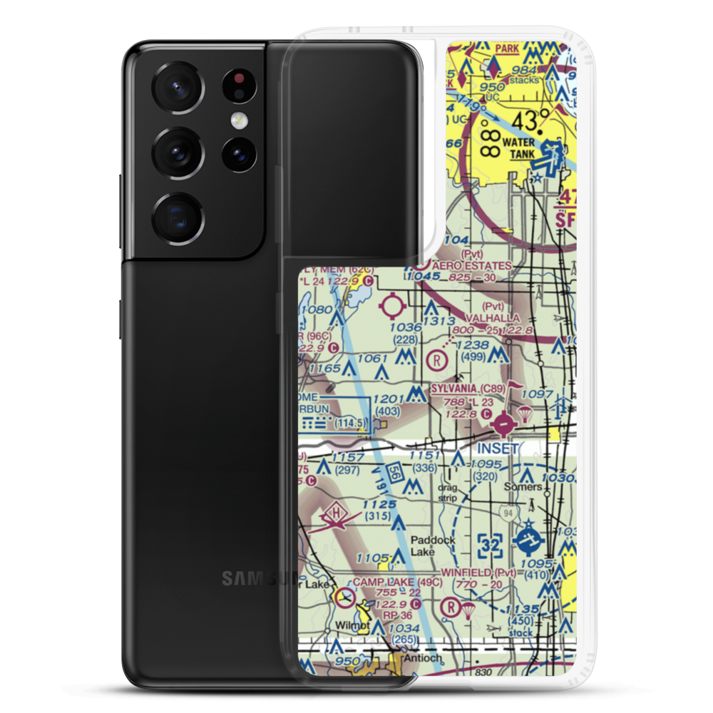 Valhalla Airport (84C) VFR Sectional Samsung Case Samsung Galaxy S21 Ultra model shown
