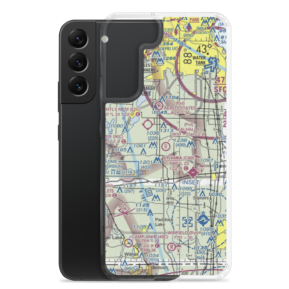 Valhalla Airport (84C) VFR Sectional Samsung Case Samsung Galaxy S22 Plus model shown