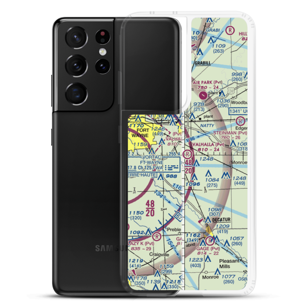 Valhalla Airport (IN91) VFR Sectional Samsung Case Samsung Galaxy S21 Ultra model shown