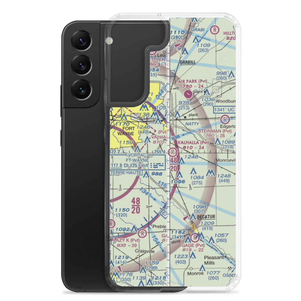Valhalla Airport (IN91) VFR Sectional Samsung Case Samsung Galaxy S22 Plus model shown