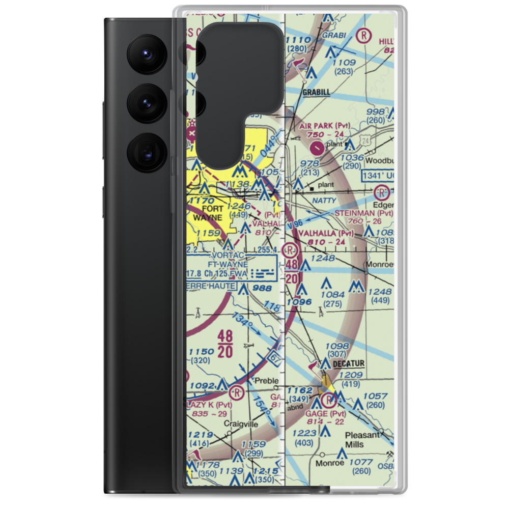 Valhalla Airport (IN91) VFR Sectional Samsung Case Samsung Galaxy S22 Ultra model shown