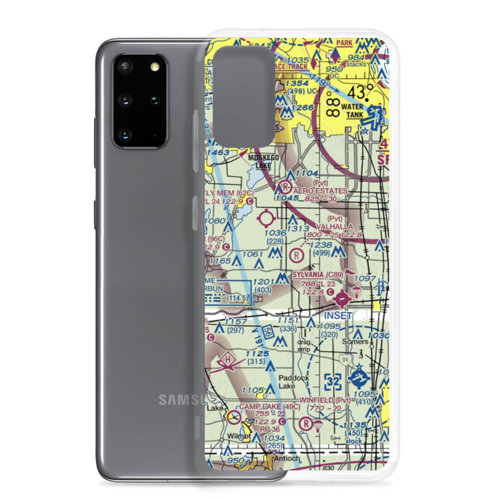 Valhalla Airport (WI72) VFR Sectional Samsung Case Samsung Galaxy S20 Plus model shown