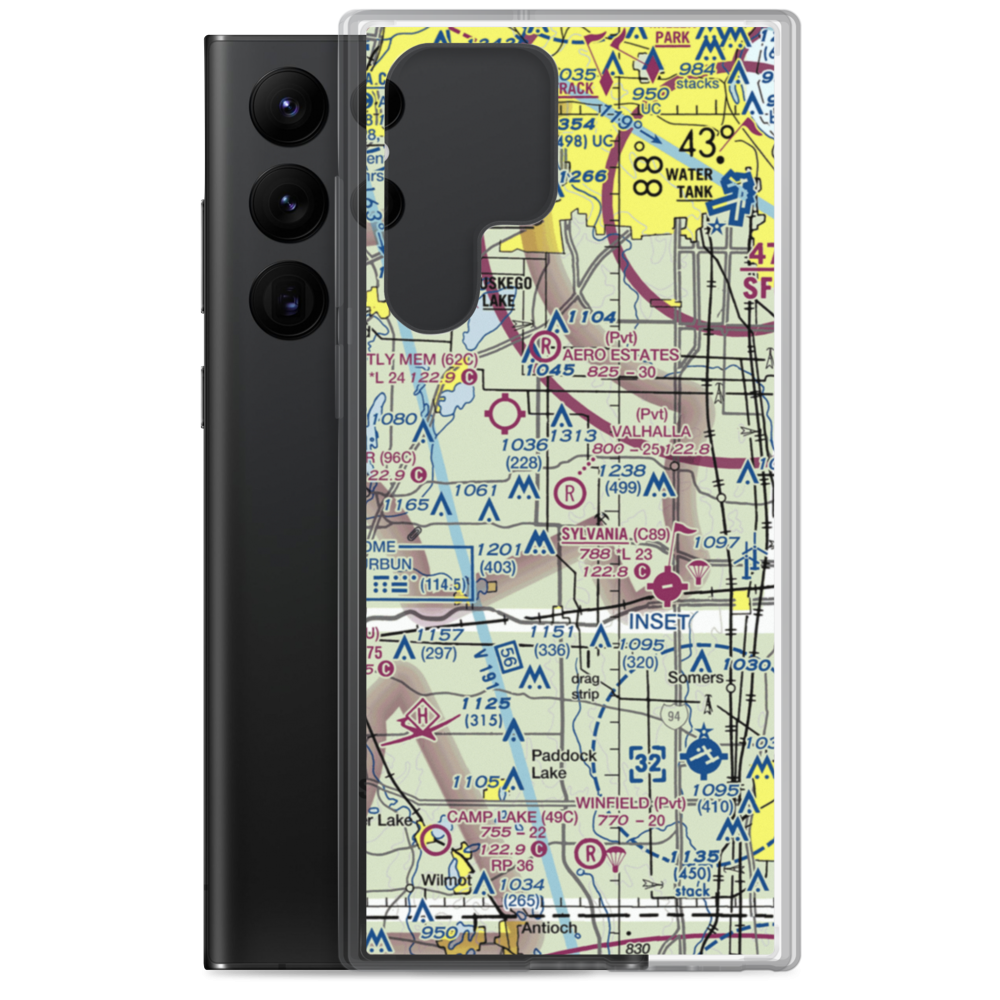 Valhalla Airport (WI72) VFR Sectional Samsung Case Samsung Galaxy S22 Ultra model shown