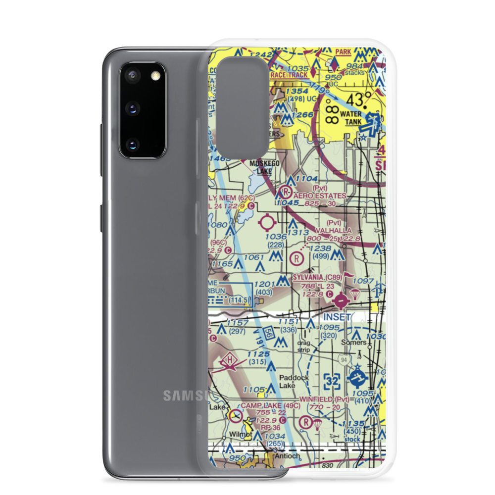 Valhalla Airport (WI72) VFR Sectional Samsung Case Samsung Galaxy S20 model shown